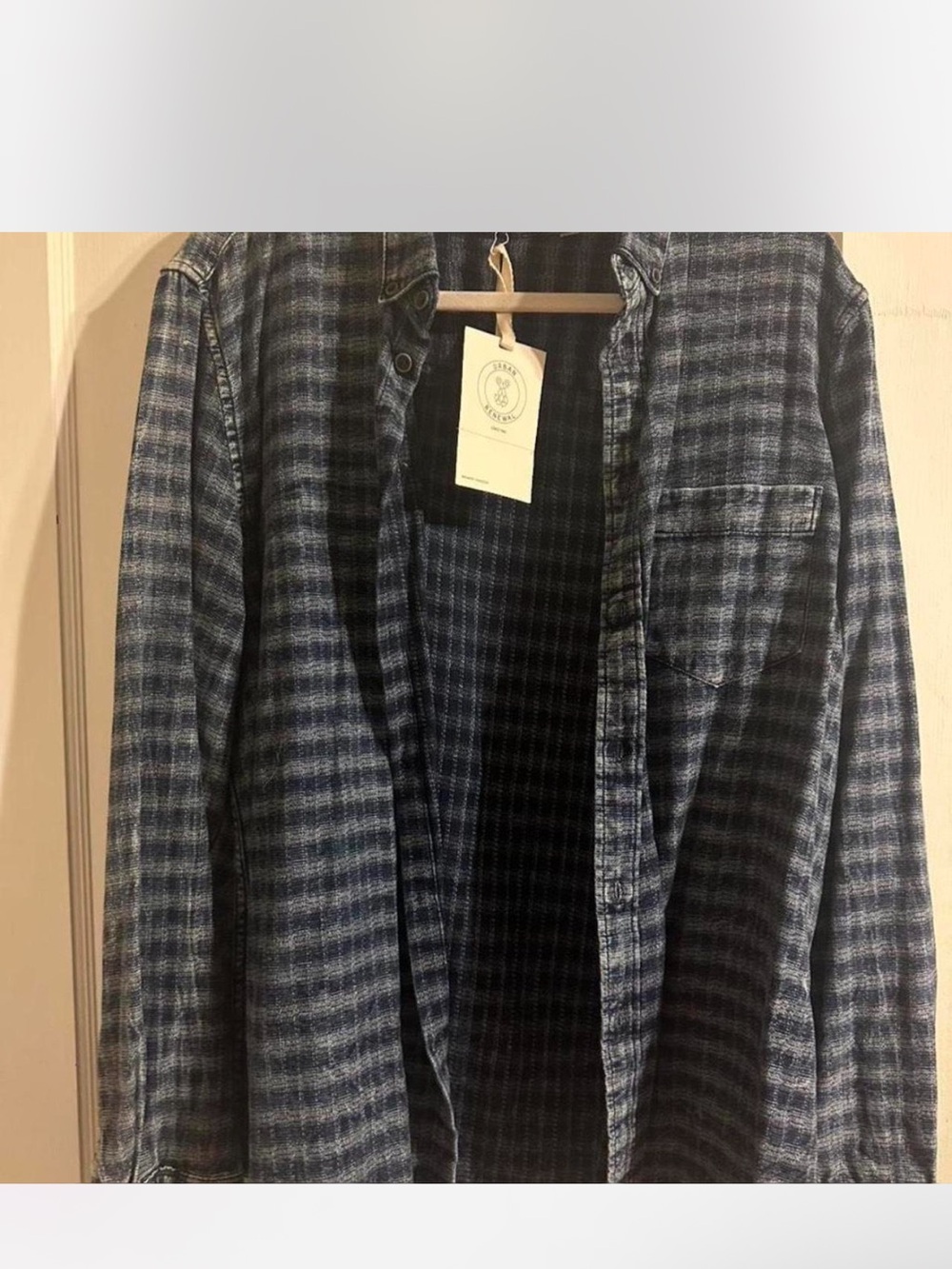 Urban Renewal Plaid Denim Button-Up Shirt